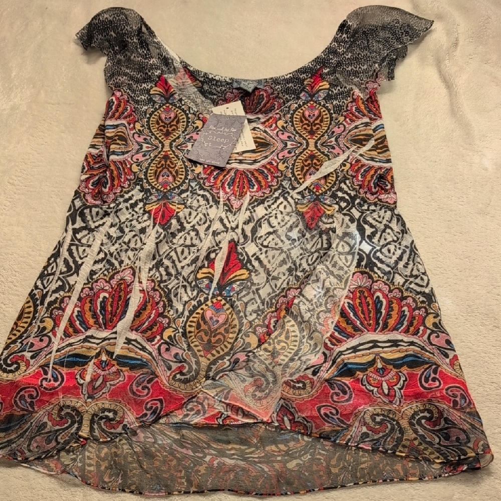 Colorful Patterned Lingerie Slip. New With Tags Small Live and Let Live Sleep